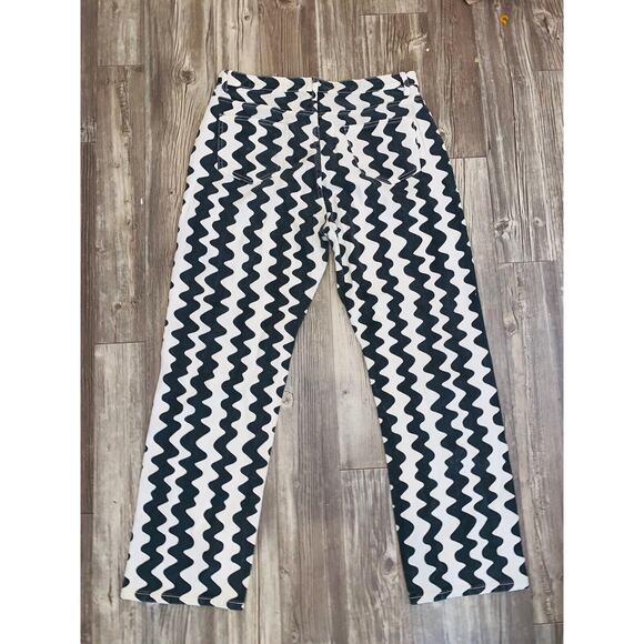 Cider denim Jeans Wavy Pattern 80s Geometric XXL New With Tags - Picture 3 of 6